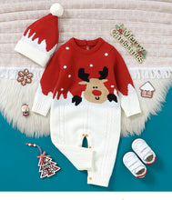 Charger l'image dans la galerie, Combinaison en Laine Noël et son Bonnet - 0 mois au 18 mois - NOUVEAUTE !!!
