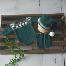 Charger l'image dans la galerie, Ensemble de noël 3 pièces en laine - Barboteuse - Bonnet et Bas - NOUVEAUTE !!