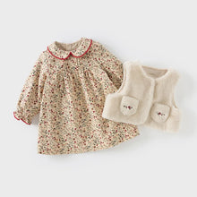 Charger l'image dans la galerie, Robe Liberty MATHILDE et son Gilet sans manches - 24 mois au 9 ans - Marque D.B.