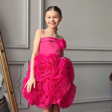 Charger l'image dans la galerie, Robe Cérémonie Styliste PETUNIA - Fuchsia ou Blanc - 2 ans au 12 ans