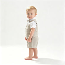 Charger l'image dans la galerie, Costume 3 pièces Chemise Gilet et Short Bretelles - ARTHUR - Collection Elégance - 1 an au 10 ans