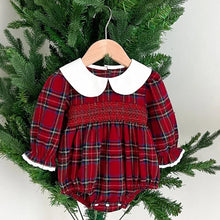 Charger l'image dans la galerie, Barboteuse Bulle smockée en Tartan Rouge - 3 mois au 24 mois