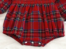 Charger l'image dans la galerie, Barboteuse Bulle smockée en Tartan Rouge - 3 mois au 24 mois