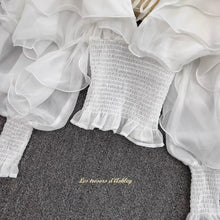 Charger l'image dans la galerie, Chemise Maternité Courte et Smockée Pour Shooting Photo - 3 Nuances au choix