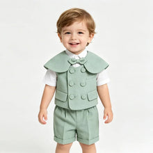 Charger l'image dans la galerie, Costume 4 pièces de Baptême ou de Cérémonie Vert - Manches Longues ou Courtes - 6 mois au 4 ans