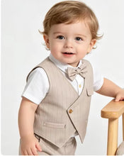 Charger l'image dans la galerie, Costume 3 pièces Chemise Gilet et Short - TOM Beige Sable - Collection Elégance - 6 mois au 7 ans