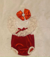Charger l'image dans la galerie, Ensemble Body Noël Dentelle et Son Bandeau Noeud Rouge