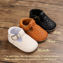 Charger l'image dans la galerie, Chaussure Souple Effet Cuir Tressé - 0 au 18 mois - 2 coloris Brun - Noir