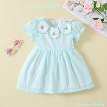 Charger l'image dans la galerie, CLARISSE Col Pétale - 2 Nuances - Rose ou verte - 12 mois au 6 ans - Marque Espagnole