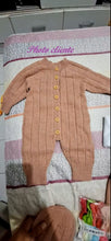 Charger l'image dans la galerie, Combinaison Longue en Laine Rose avec son Bonnet - 3 mois au 18 mois