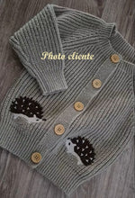 Charger l'image dans la galerie, Cardigan en Laine Motif Hérisson - 6 mois au 36 mois