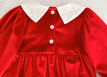 Charger l'image dans la galerie, Barboteuse Bulle Smockée Velours Rouge et Petits Noeuds - 3 mois au 24 mois