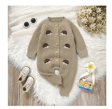 Charger l'image dans la galerie, Combinaison Longue en Laine Marron Motif Hérisson - Naissance au 18 mois - NOUVEAUTE !!!