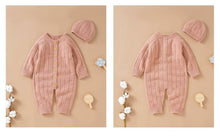 Charger l'image dans la galerie, Combinaison Longue en Laine Rose avec son Bonnet - 3 mois au 18 mois