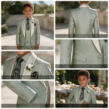 Charger l'image dans la galerie, Costume 3 pièces Veste Gilet et Pantalon - ANTONIO Vert Sauge - 2 ans au 16 ans