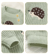 Charger l'image dans la galerie, Chandail en Laine Vert Motif Hérisson - 6 mois au 36 mois - NOUVEAUTE !!!