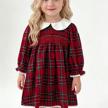 Charger l'image dans la galerie, Robe Smockée en Tartan Rouge - 2 ans au 6 ans
