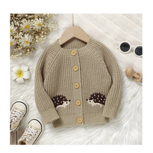 Charger l'image dans la galerie, Cardigan en Laine Marron Motif Hérisson - 6 mois au 36 mois - NOUVEAUTE !!!