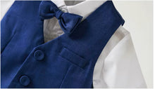 Charger l'image dans la galerie, Costume 3 pièces Chemise Gilet et Short Bretelles - ERWAN Marine - Collection Elégance - 6 mois au 4 ans