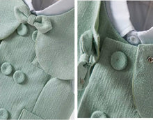 Charger l'image dans la galerie, Costume 4 pièces de Baptême ou de Cérémonie Vert - Manches Longues ou Courtes - 6 mois au 4 ans