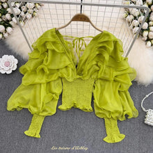 Charger l'image dans la galerie, Chemise Maternité Courte et Smockée Pour Shooting Photo - 3 Nuances au choix