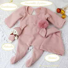 Charger l'image dans la galerie, Ensemble 3 pièces - Combinaison - Bonnet de nuit et Peluche pour Photographie