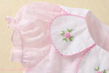 Charger l'image dans la galerie, CLARISSE Col Pétale - 2 Nuances - Rose ou verte - 12 mois au 6 ans - Marque Espagnole