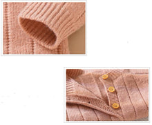 Charger l'image dans la galerie, Combinaison Longue en Laine Rose avec son Bonnet - 3 mois au 18 mois