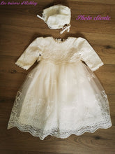 Charger l'image dans la galerie, Robe de Baptême AALIYAH et Son Béguin - 3 mois au 24 mois