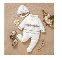 Charger l'image dans la galerie, Combinaison à Pieds en Laine et Son Petit Bonnet - Naissance au 9 mois