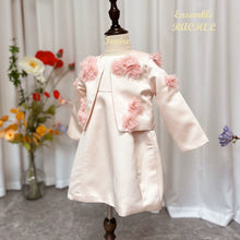 Charger l'image dans la galerie, Ensemble Styliste RACHEL - Robe et Boléro en Satin Ivoire - 2 ans au 10 ans