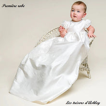 Charger l'image dans la galerie, Robe de Baptême en Satin et Dentelle Fine ANGELINE et son Petit Béguin - 3 mois au 24 mois