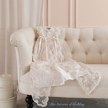 Charger l'image dans la galerie, Robe de Baptême en Satin et Dentelle Fine ANGELINE et son Petit Béguin - 3 mois au 24 mois