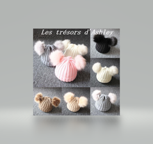 Charger l'image dans la galerie, Mignon Bonnet à double pompons - 5 Nuances - 1 à 3 ans