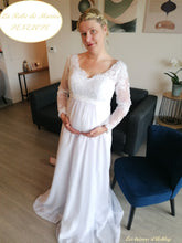 Charger l'image dans la galerie, Robe de Mariée PENELOPE Blanche Pour Futures Mamans - Taille 42 - Collection Elégance 2022 - Modèle d'Expo