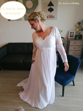 Charger l'image dans la galerie, Robe de Mariée PENELOPE Blanche Pour Futures Mamans - Taille 42 - Collection Elégance 2022 - Modèle d'Expo