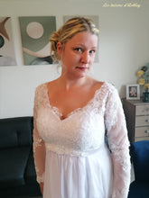 Charger l'image dans la galerie, Robe de Mariée PENELOPE Blanche Pour Futures Mamans - Taille 42 - Collection Elégance 2022 - Modèle d'Expo