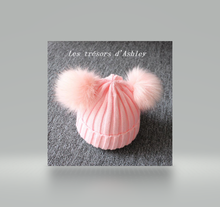 Charger l'image dans la galerie, Mignon Bonnet à double pompons - 5 Nuances - 1 à 3 ans