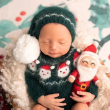 Charger l'image dans la galerie, Ensemble de noël 3 pièces en laine - Barboteuse - Bonnet et Bas - NOUVEAUTE !!
