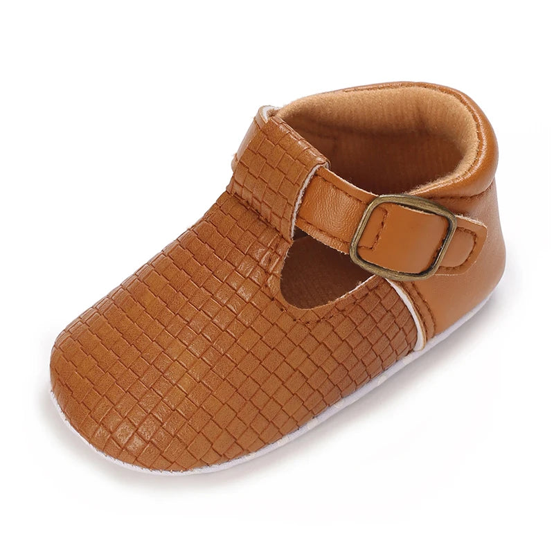 Chaussure Souple Effet Cuir Tressé - 0 au 18 mois - 2 coloris Brun - Noir