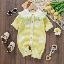 Charger l&#39;image dans la galerie, Combinaison Longue en Laine Florale Jaune - Naissance au 18 mois - NOUVEAUTE !!!
