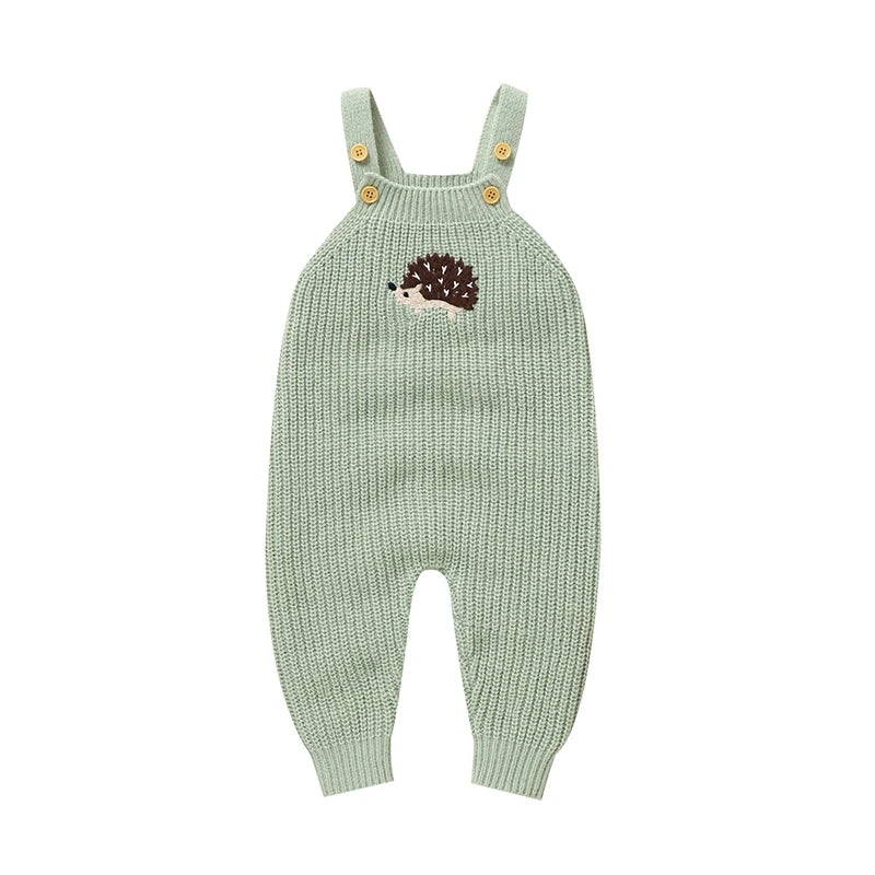 Salopette en Laine Verte Motif Hérisson - Naissance au 18 mois - NOUVEAUTE !!!