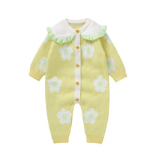 Charger l&#39;image dans la galerie, Combinaison Longue en Laine Florale Jaune - Naissance au 18 mois - NOUVEAUTE !!!
