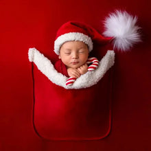 Charger l'image dans la galerie, Ensemble Accessoire Noël Bonnet et Poche pour Shooting Photo Bébé
