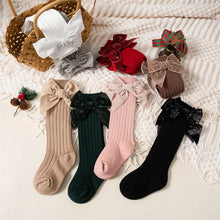 Charger l'image dans la galerie, Chaussettes Hautes De Noël Avec Nœud Pailleté - 0 au 8 ans
