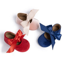 Charger l&#39;image dans la galerie, Chaussure Ballerine Velours Noeud - 0 au 18 mois

