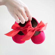 Charger l&#39;image dans la galerie, Chaussure Ballerine Velours Noeud - 0 au 18 mois

