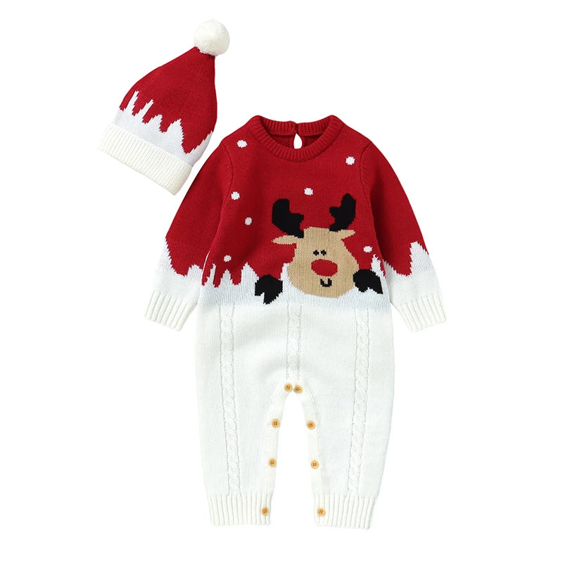 Combinaison en Laine Noël et son Bonnet - 0 mois au 18 mois - NOUVEAUTE !!!