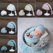 Charger l&#39;image dans la galerie, Accessoires Etole et Bonnet pour Shooting Photo Bébé - 6 Nuances au choix
