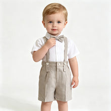 Charger l'image dans la galerie, Costume 3 pièces Chemise Gilet et Short Bretelles - ARTHUR - Collection Elégance - 1 an au 10 ans
